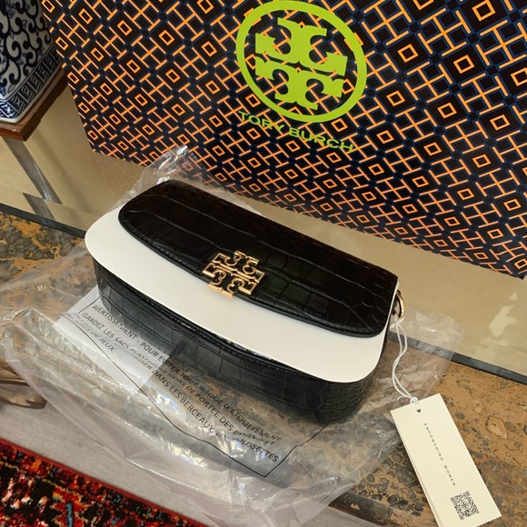 Tory Burch Black Britten Shoulder Logo Bag - Picture 2 of 8